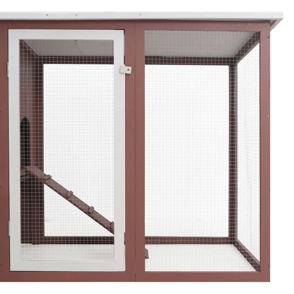 Poulailler d'extérieur avec 1 nichoir 202 x 75 x 98 cm bois marron