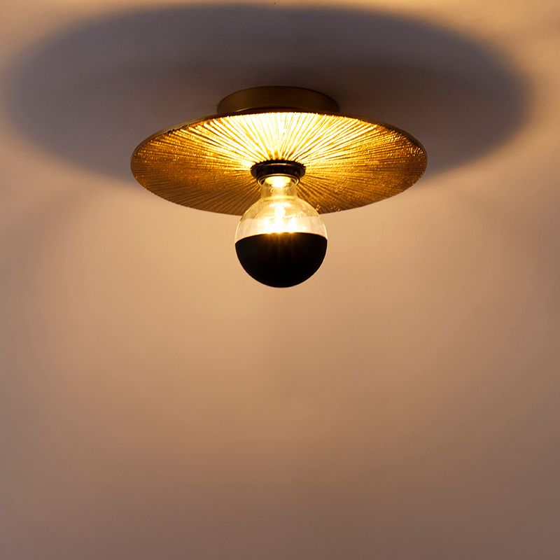 Oosterse plafondlamp goud rond - Konge