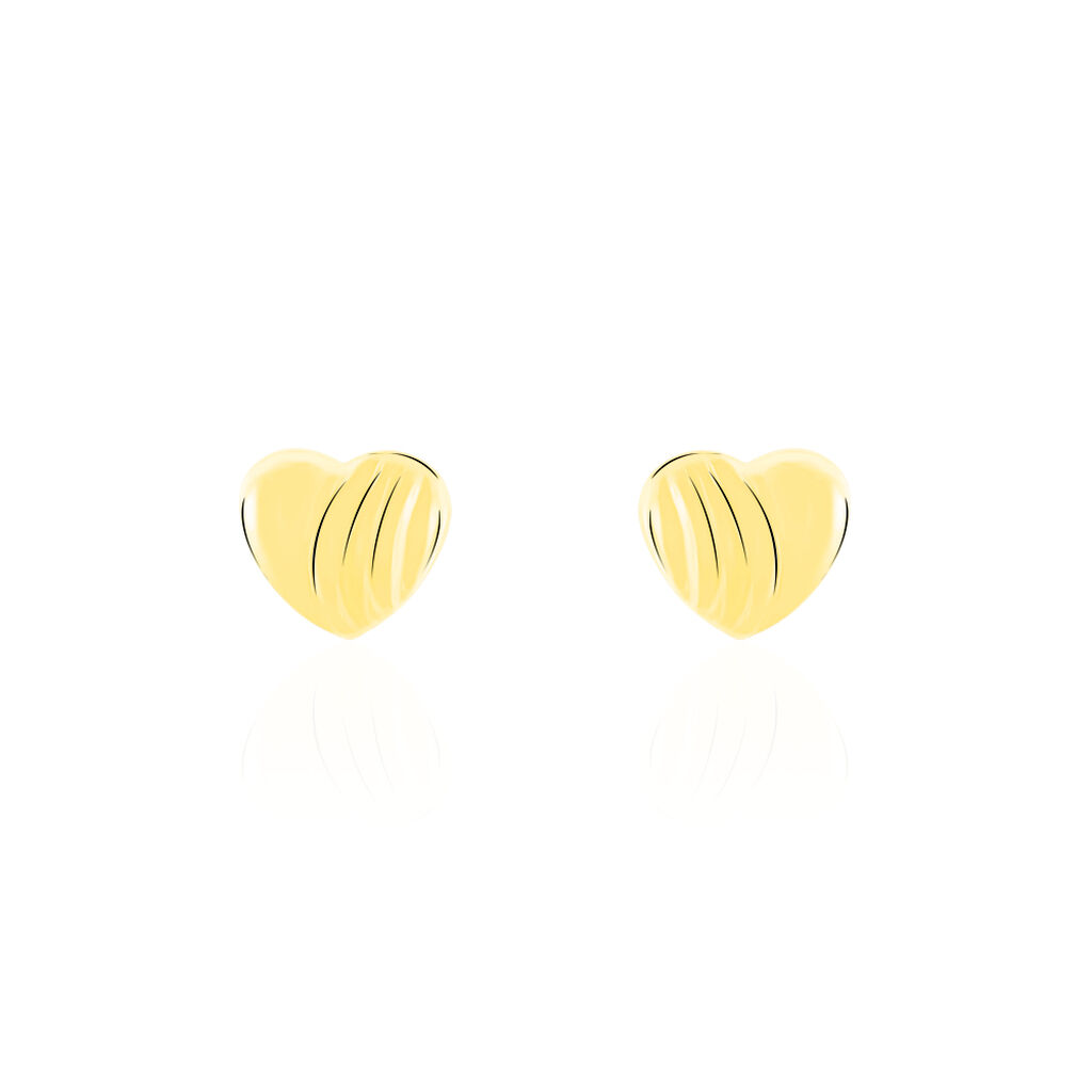 Boucles D'oreilles Puces Anne-maudae Cœurs Or Jaune