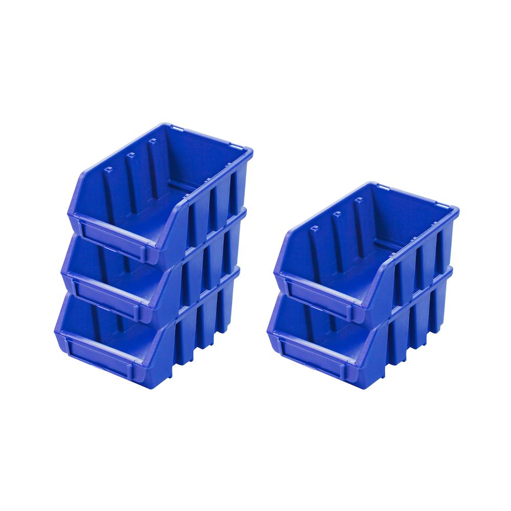 PROREGAL SuperSaver Set 5x Opbergdoos 2 HxBxD 7,5 x 11,6 x 16,1 cm Polypropyleen Blauw