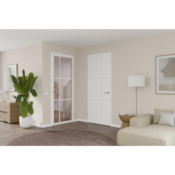 Arne & Bodil binnendeur ABE106 brons glas - extra wit afgelakt