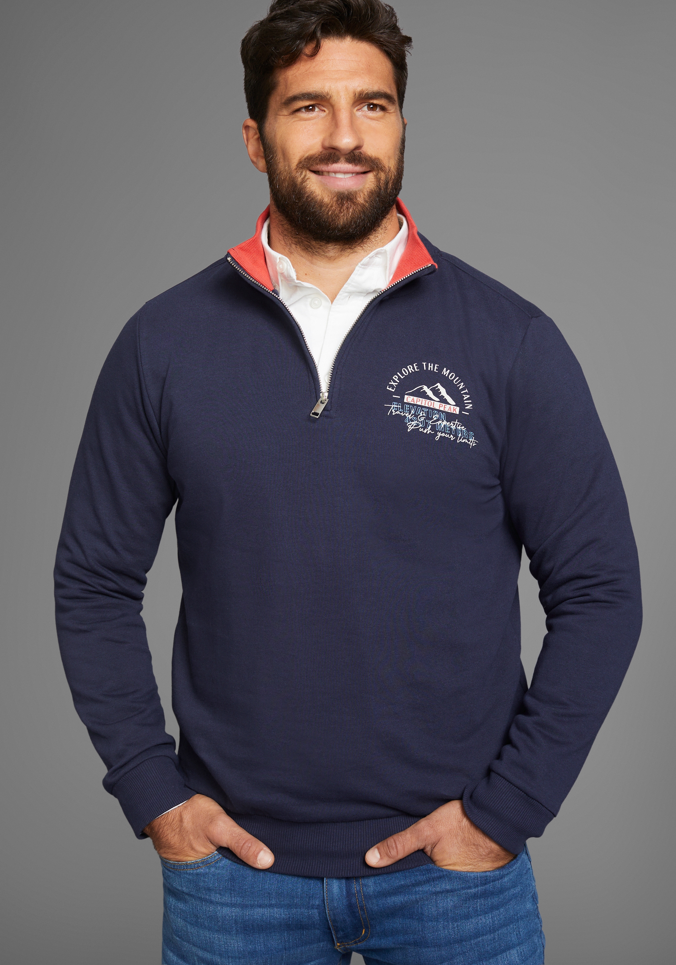 Man's World Sweatshirt , mit Kontrastkragen - Neue Farben