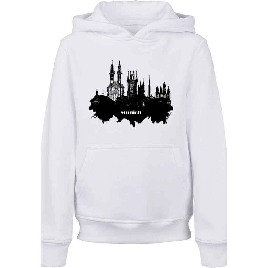 F4NT4STIC Hoodie Cities Collection - Munich skyline weiß