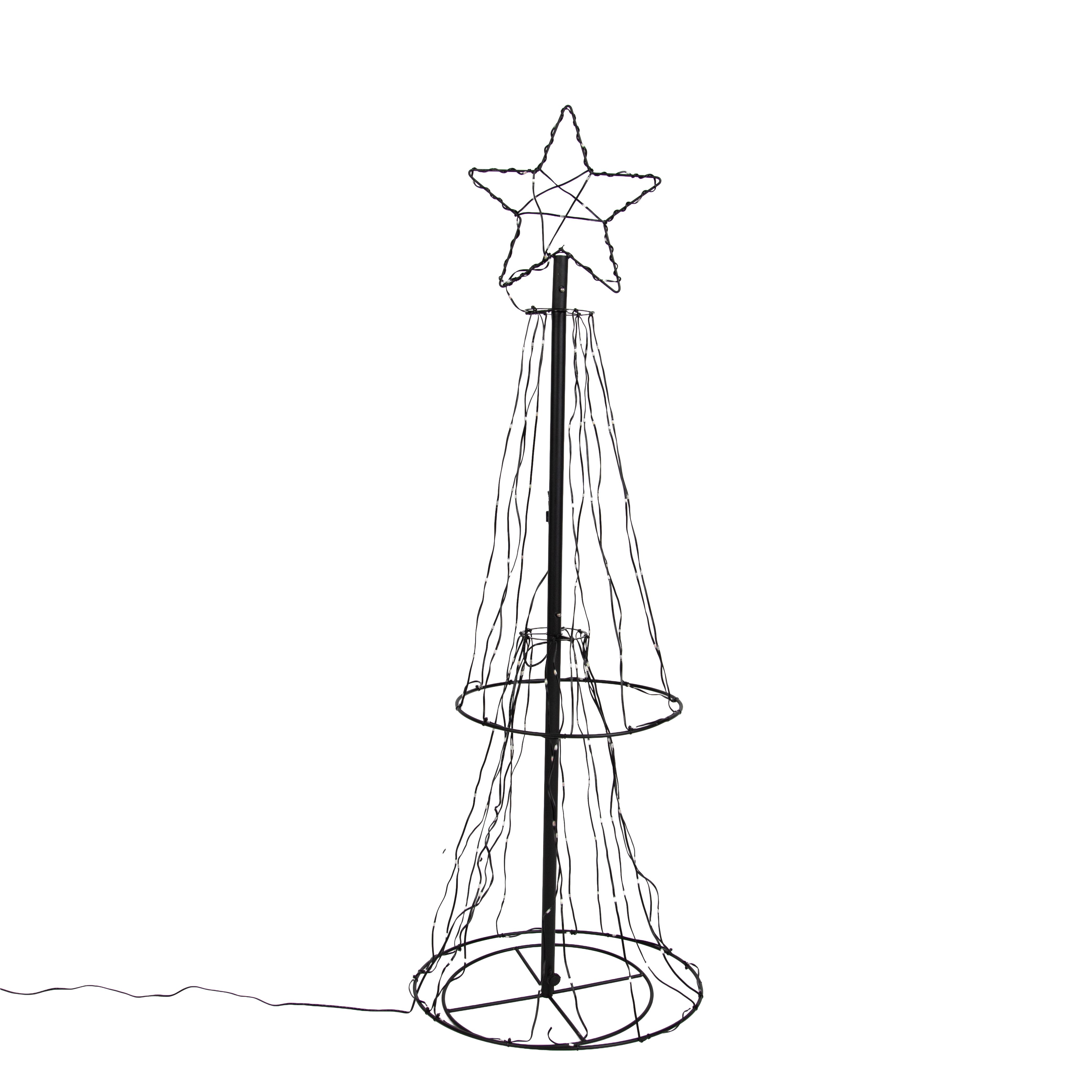 Kerst vloerlamp zwart boom 150cm incl. LED RGB met timer IP44 - Ugoku