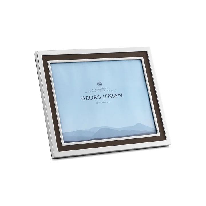 Georg Jensen - Manhattan Bilderrahmen 30 x 25 cm, Edelstahl / Leder braun