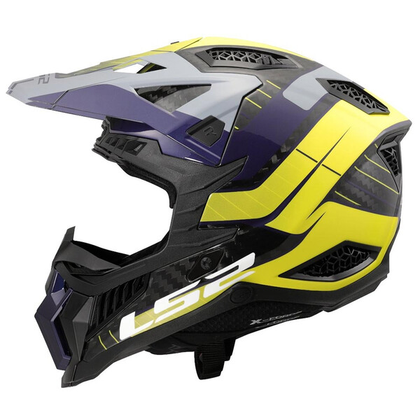 LS2 - Casque MX703 X-Force Galuo Gris / Jaune fluo / Bleu / Brillant
