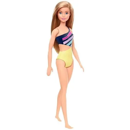 Barbie Beach Puppe mit Badeanzug im Streifenmuster