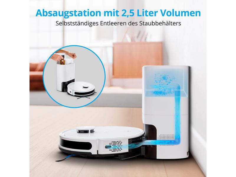 Medion Saugroboter X20 mit Absaugstation Saugroboter mit Wischfunktion