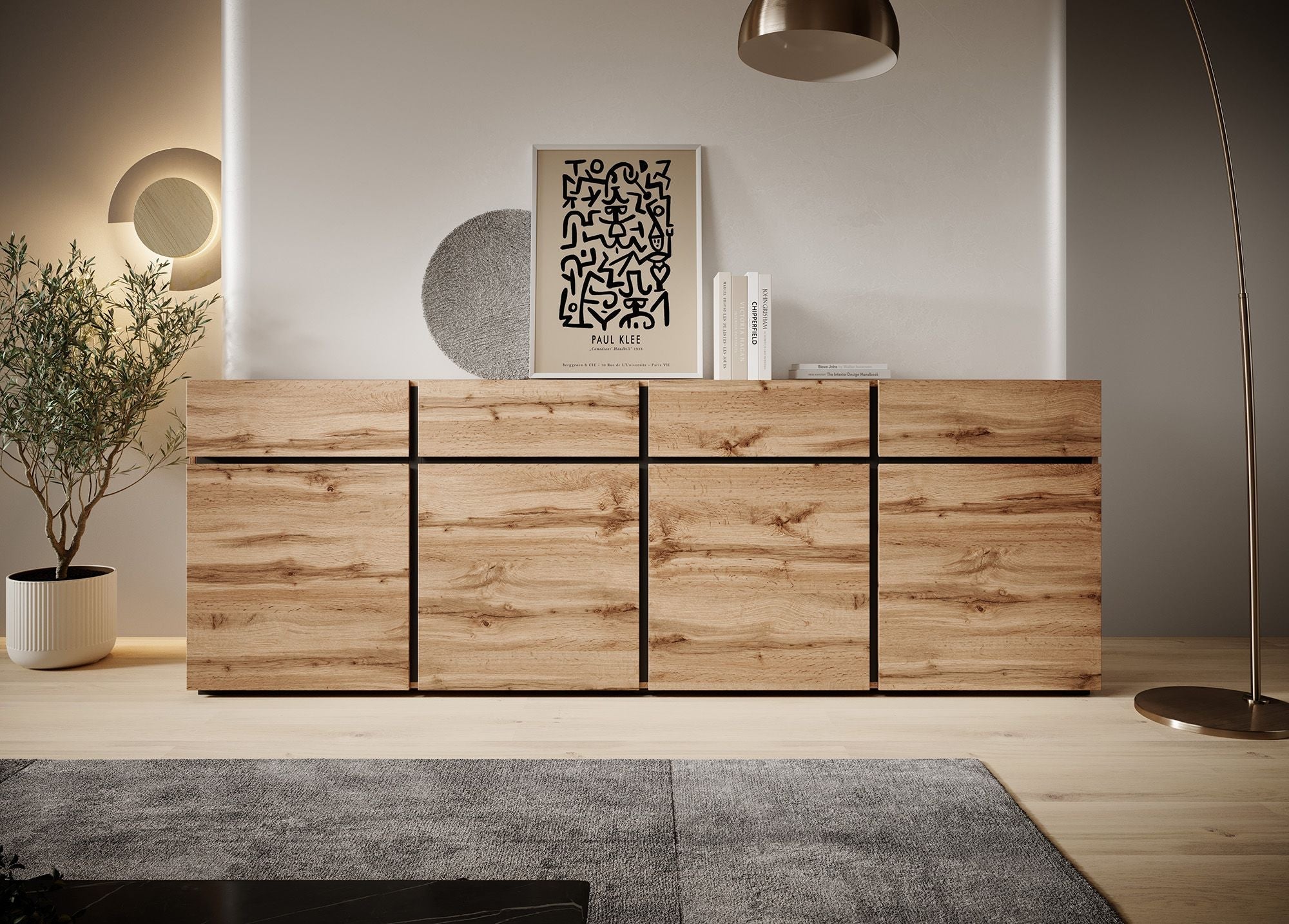 Meubella - Dressoir Cainan - Eiken - 225 cm