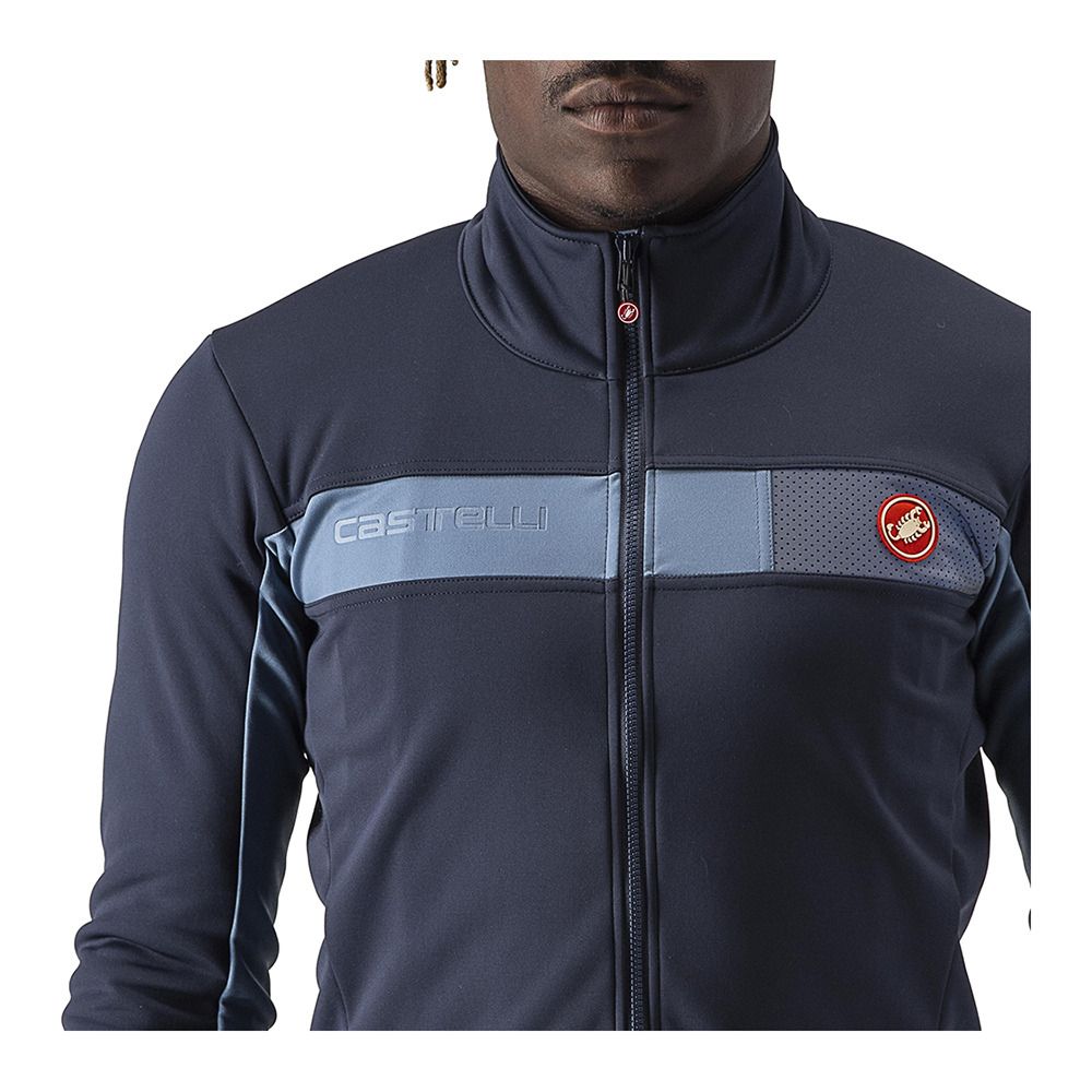 Castelli MORTIROLO 6S - Veste Homme savile blue/steel blue/silver