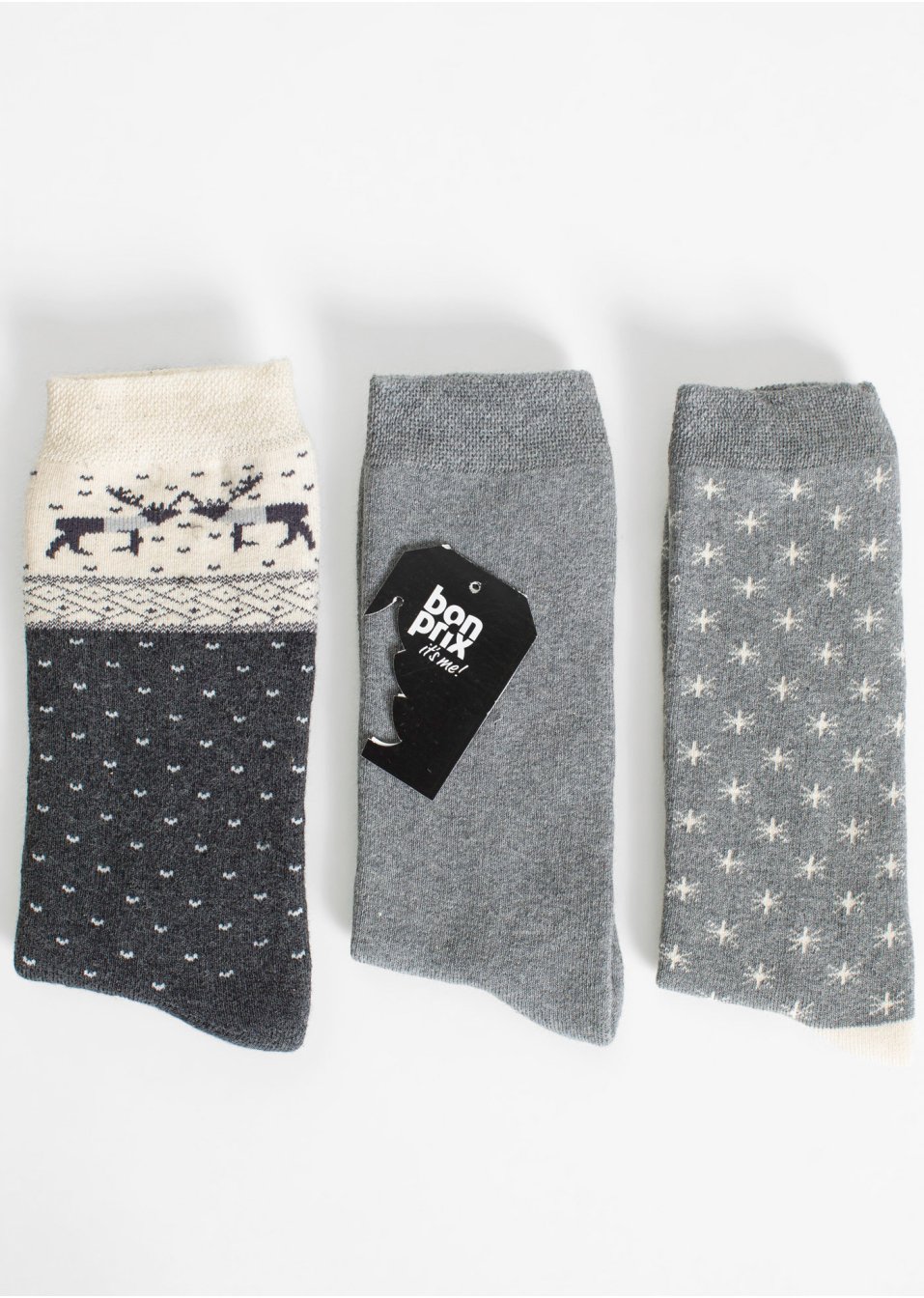 Lot de 3 paires de chaussettes thermo avec carte message pour cadeau