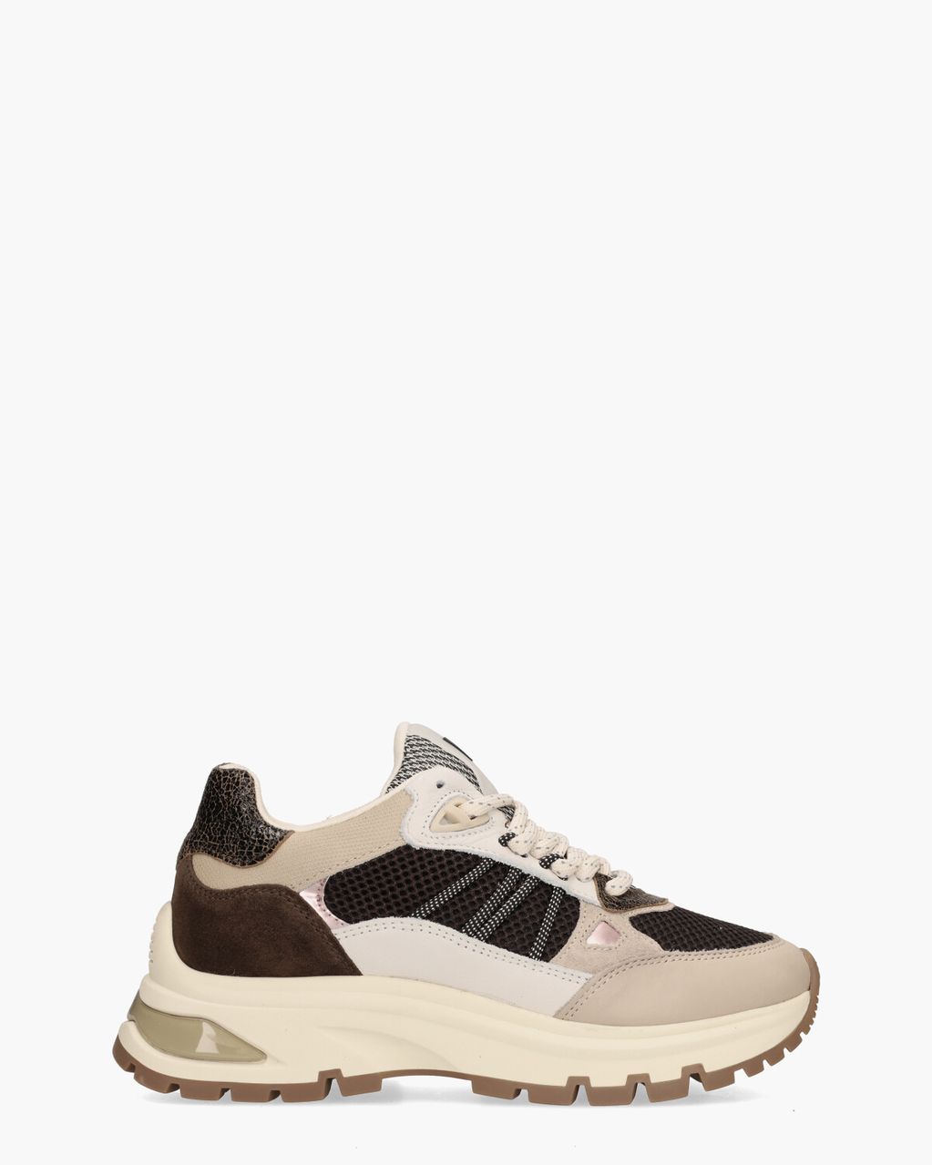 Via Vai Liz Dae Donkerbruin/Beige Damessneakers