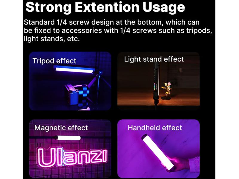 Ulanzi Videoleuchte VL110 Magnetisches RGB-Röhrenlicht für Spezialeffekte