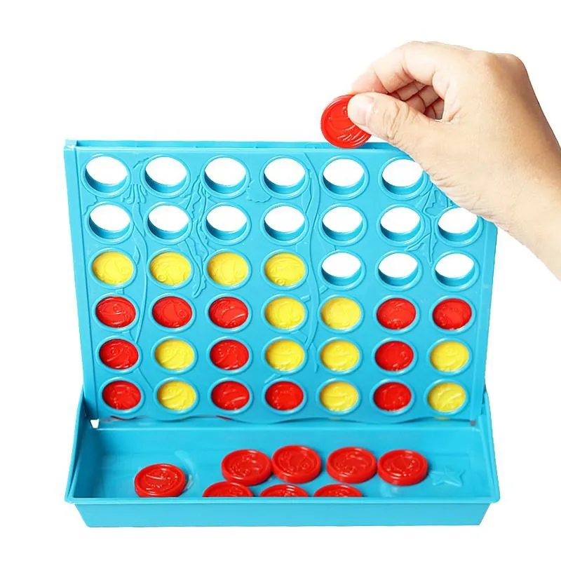 (15x13cm) Mini Vier in einer Reihe Kinder Spiel Faltbares Reise Strategiespiel inkl. Spielchips - Türkis