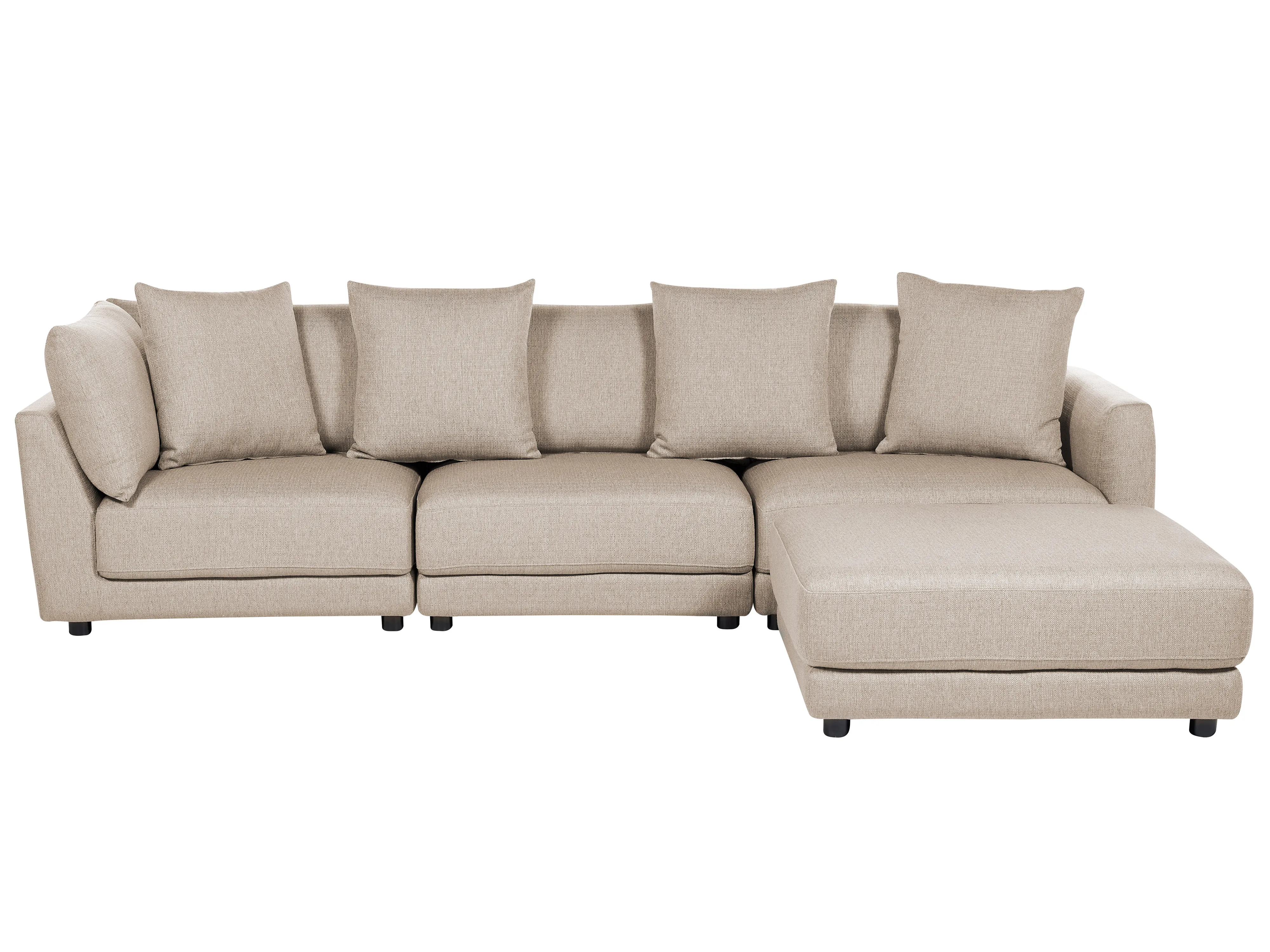 Bank 3-zits SIGTUNA Stof Beige met ottomaan