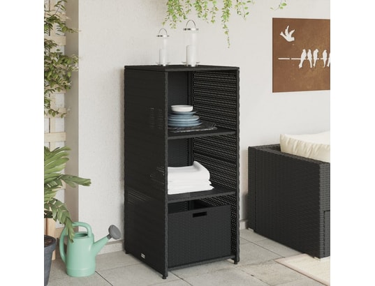 VIDAXL - Armoire de jardin Armoire de rangement de jardin noir 50x55x115 cm résine tres...