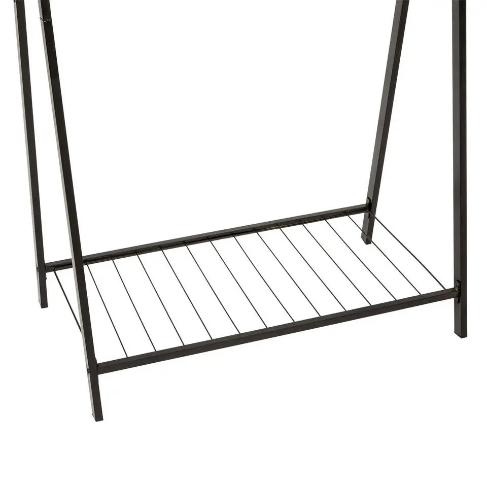 5Five Kledingrek met dubbele stang - rvs - zwart - 98x42x145 cm