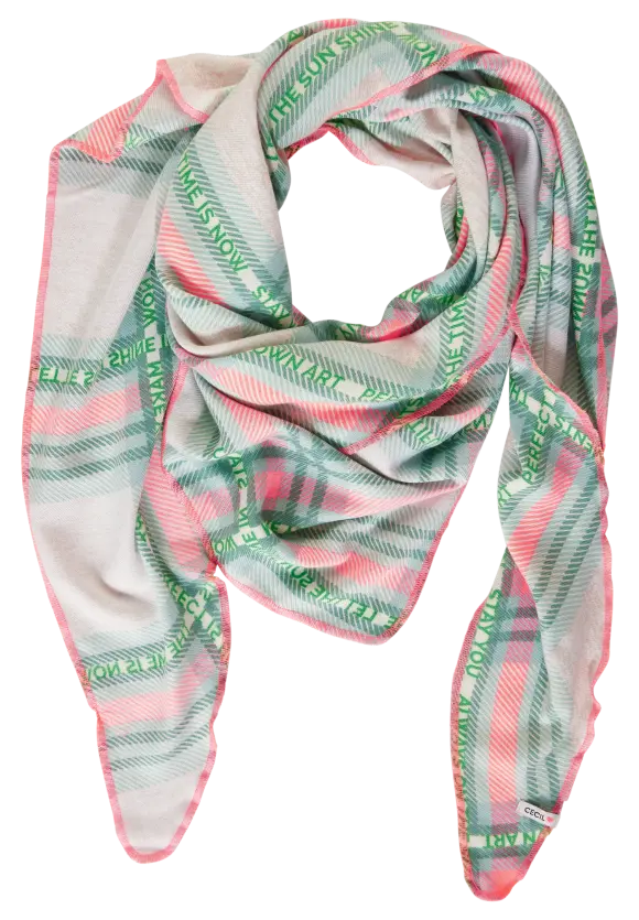 Kariertes Halstuch - vibrant coral