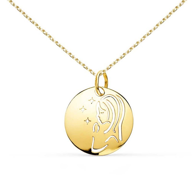 Médaille Vierge Or Jaune - Chaîne Dorée