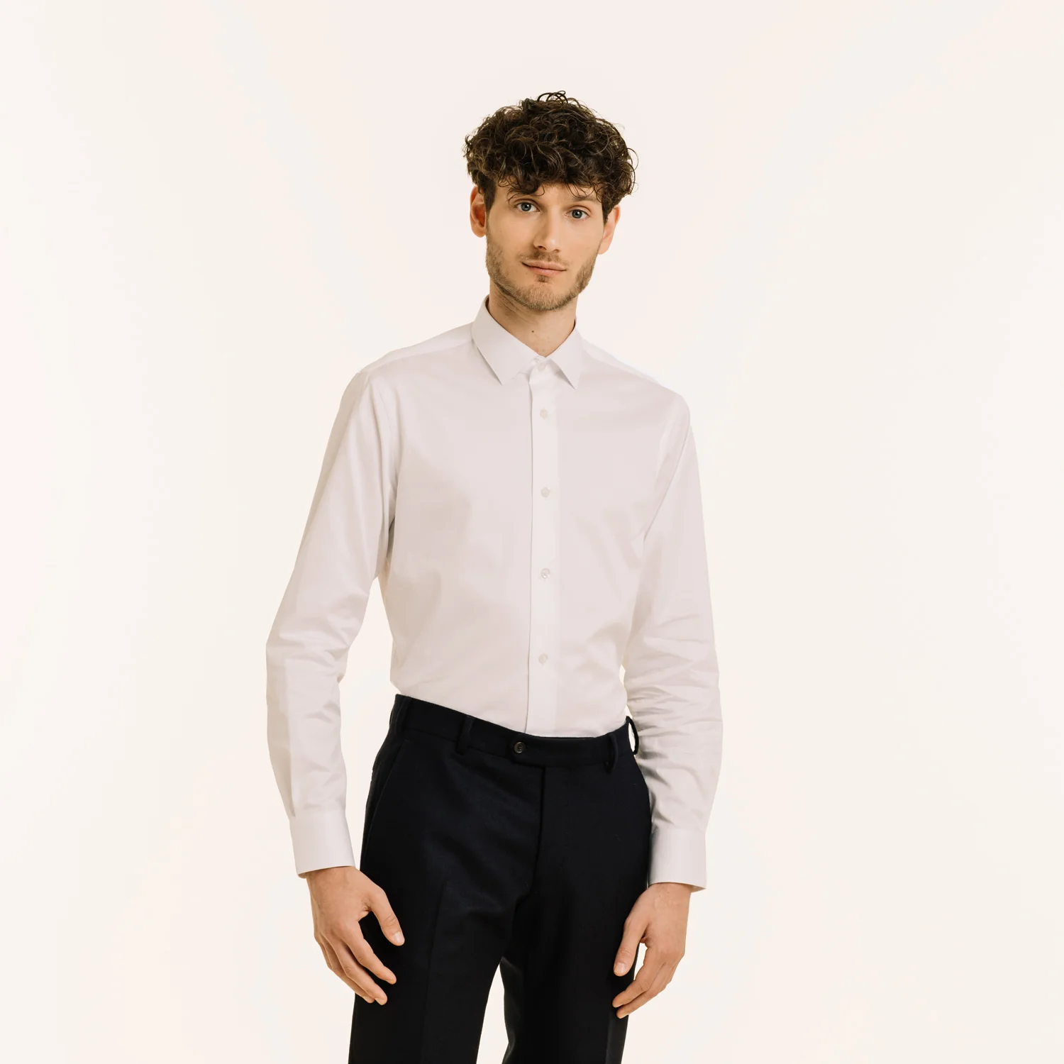 White double-twisted twill shirt