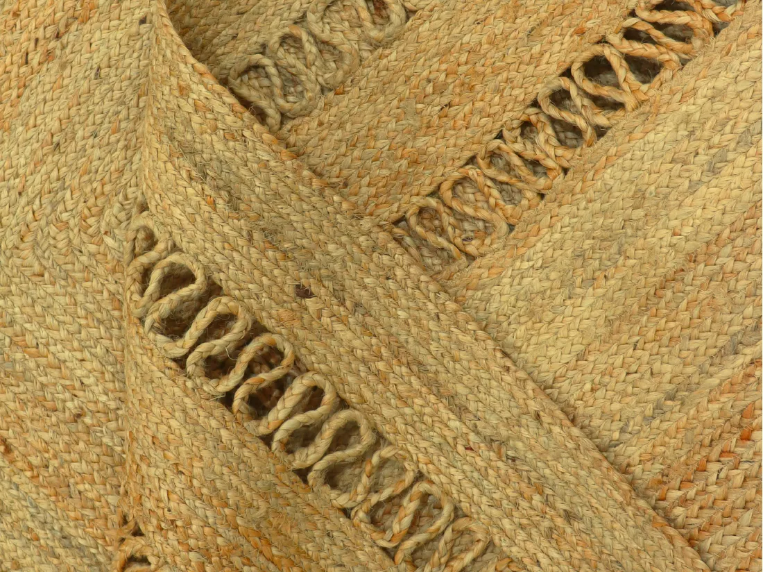 Tapis tressé ajouré 100% jute - 200 x 290 cm - Naturel - JARAVI