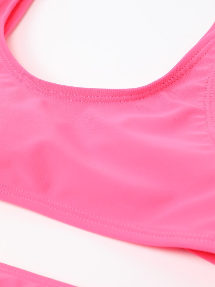 Conjunto básico de biquíni de duas peças - Fúcsia fluorescente