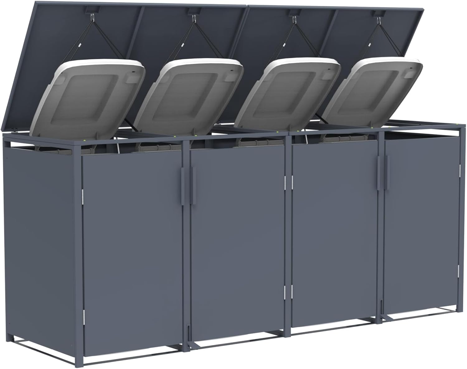 Mülltonnenbox Anthrazit für 4 Mülltonnen 120 und 240 Liter