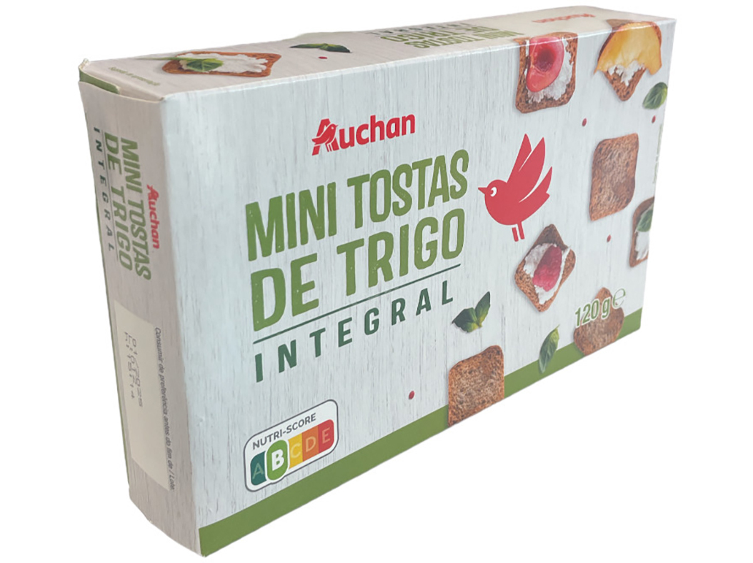 MINI TOSTAS AUCHAN INTEGRAL 120G