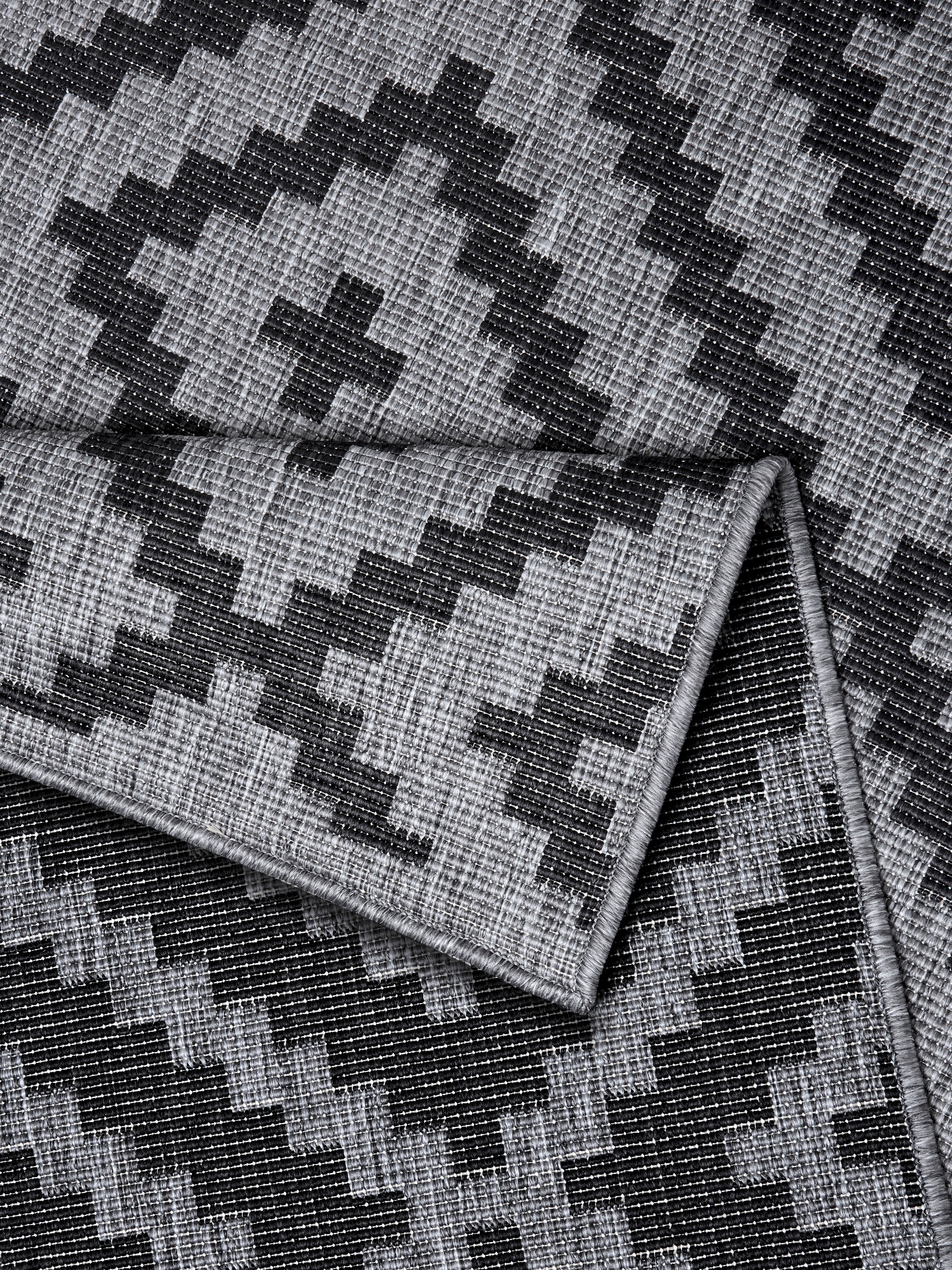 my home Teppich »Ronda  Wendeteppich« rechteckig 5 mm Höhe Sisal-Optik, Flachgewebe, In-  und Outdoor, geometrisches Boho Design