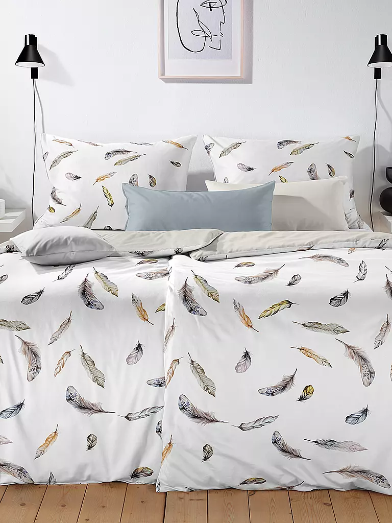 FLEURESSE Satin Bettwäsche BED ART 70x90cm/140x200cm Silver silber