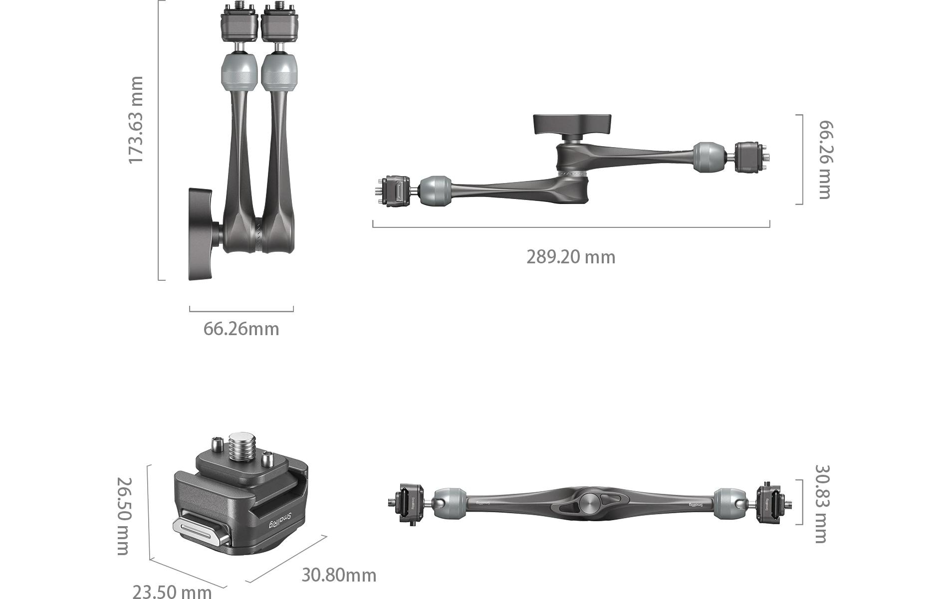 HawkLock H21 Schnellspanner Rosette Magic Arm (11“)Zur Befestigung eines Monitors, einer Leuchte oder eines Zubehörteils an der Kameraausrüstung