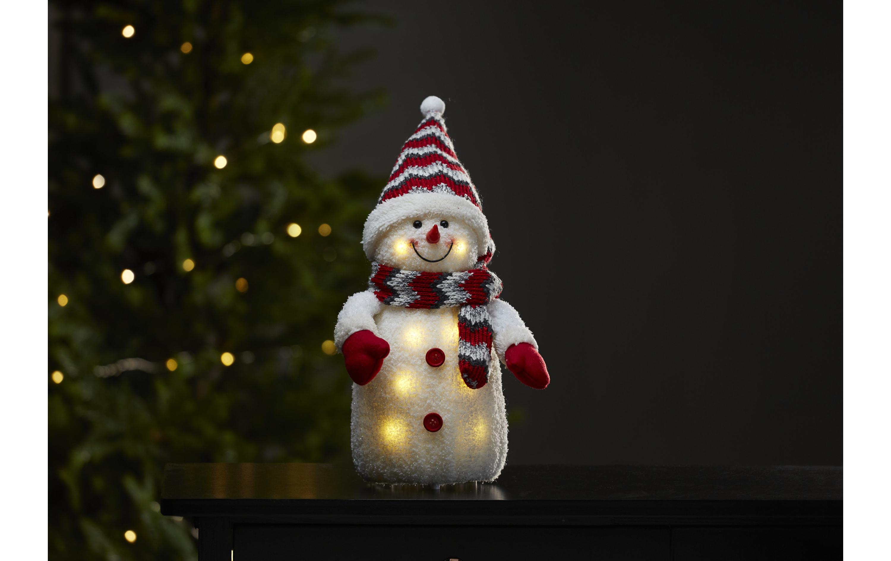 LED Schneemann 38 cm rotSchneemann mit LED Beleuchtung