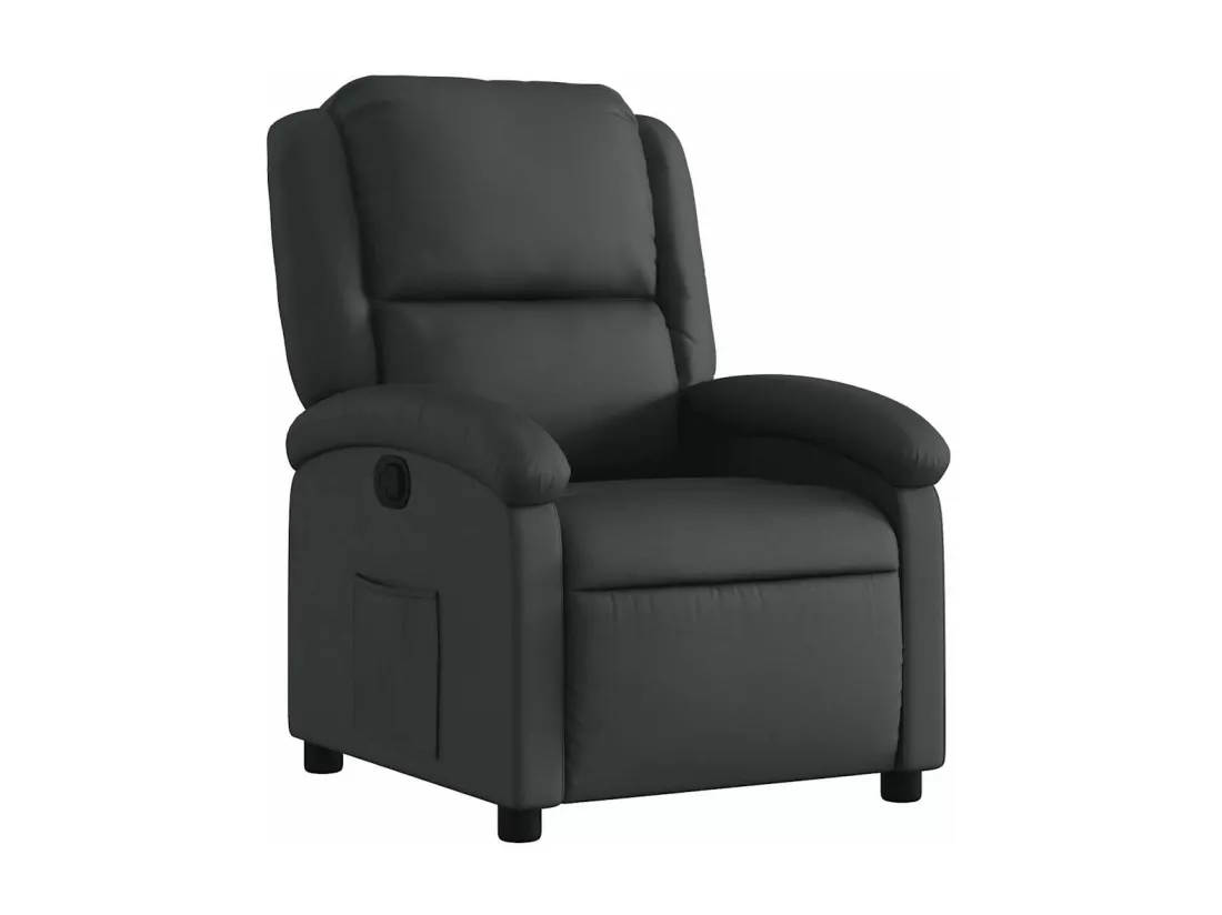 Fauteuil inclinable noir cuir véritable