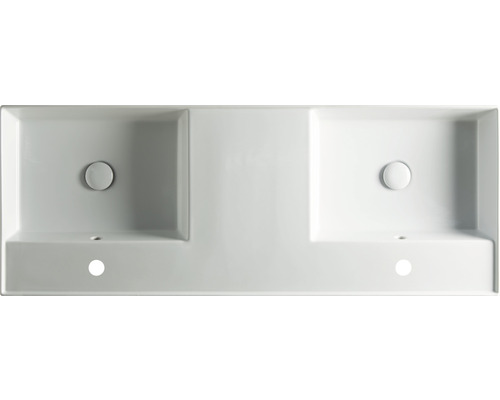 Jungborn dubbele wastafel QUATTRO 121 x 46 cm wit glanzend
