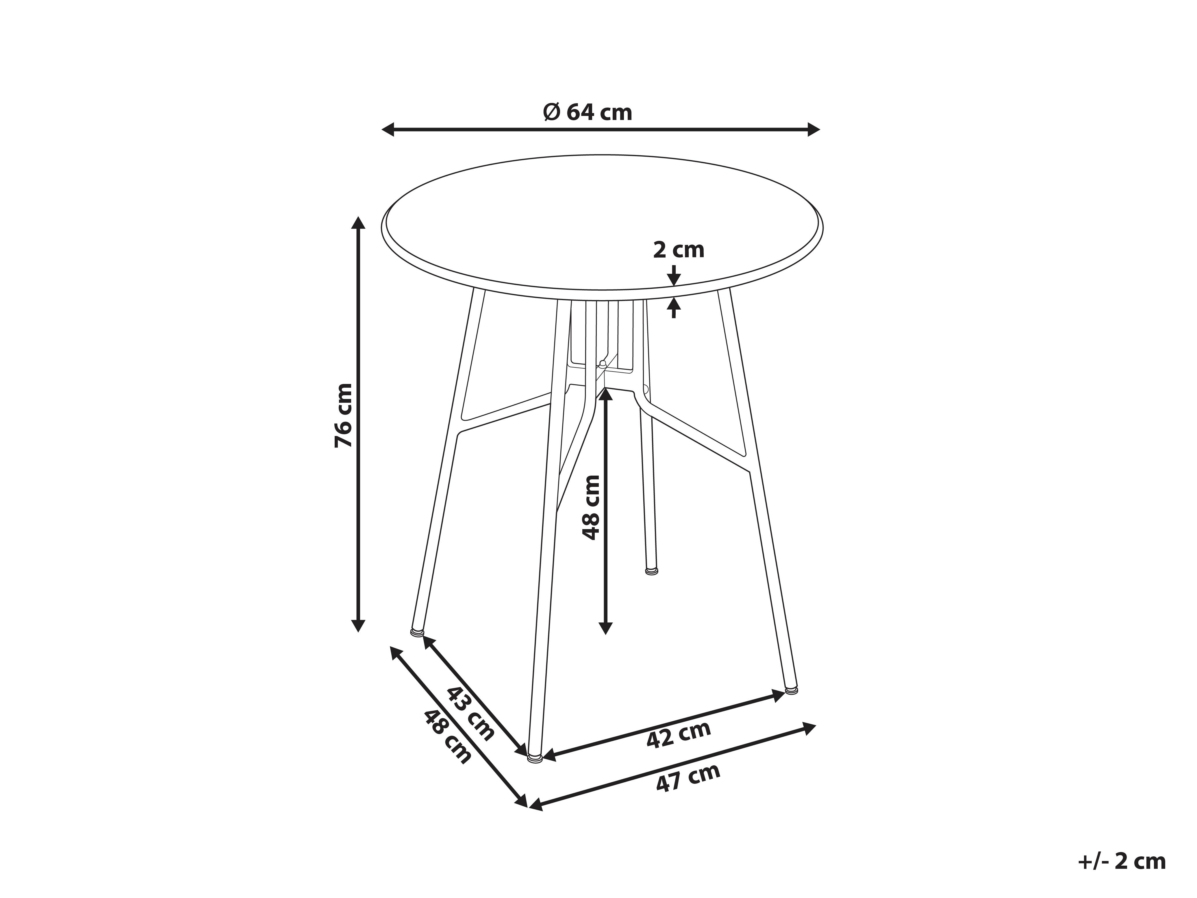 Bistrotafel TALTAL 64 cm 64 cm Metaal Rood
