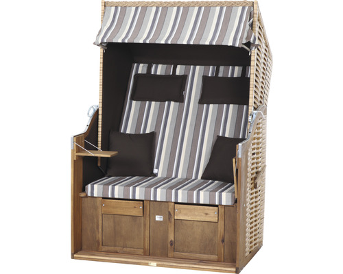 deVries Trend 10+ strandstoel, stof 741, hout, 120 x 80 x 160 cm, bruin