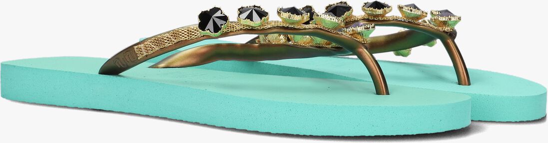 UZURII groene uzurii teenslippers black flower