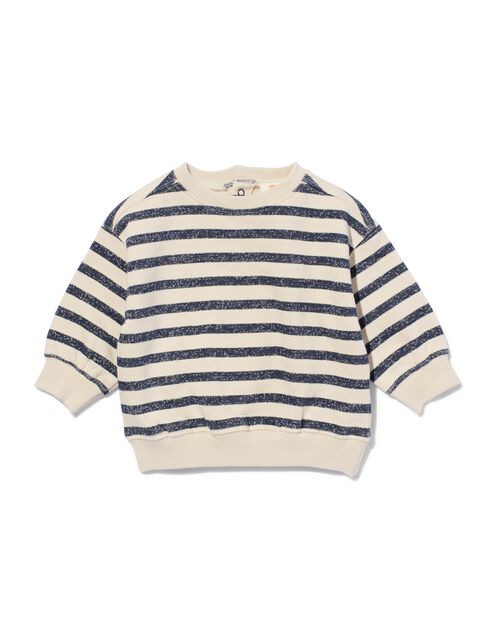sweat bébé rayé écru