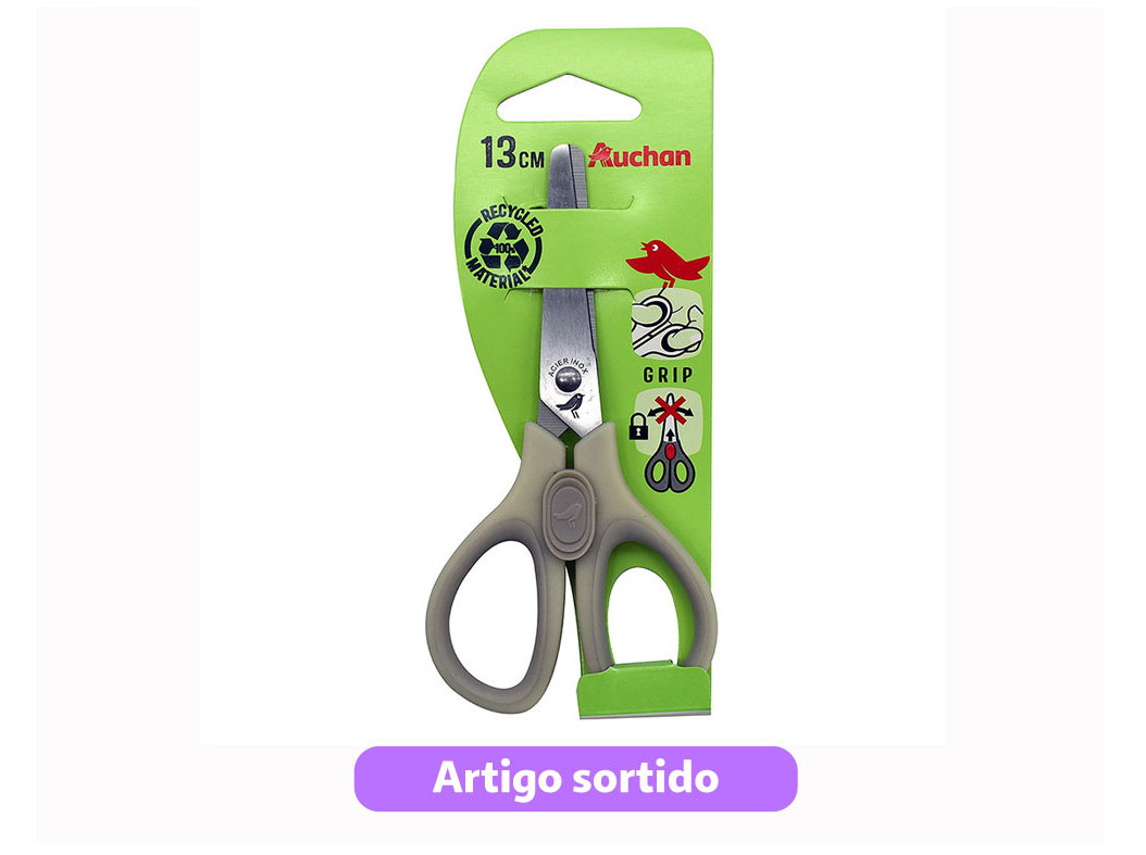 TESOURA AUCHAN 13CM CORES SORTIDAS