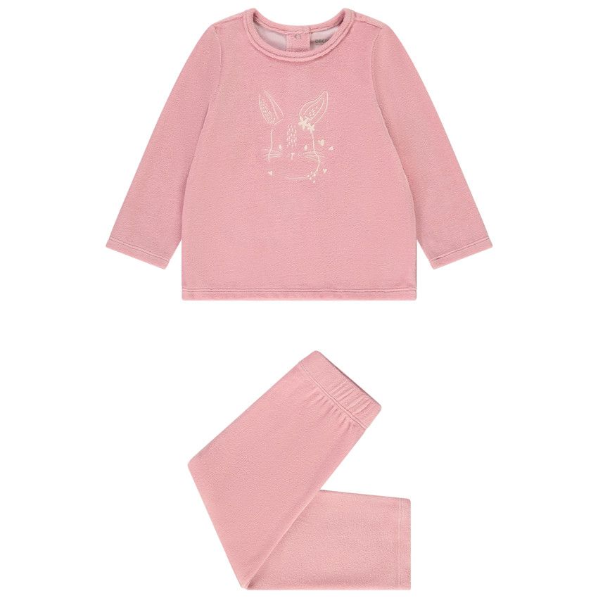 Pyjama long 2 pièces en velours pour bébé fille - Multicolore