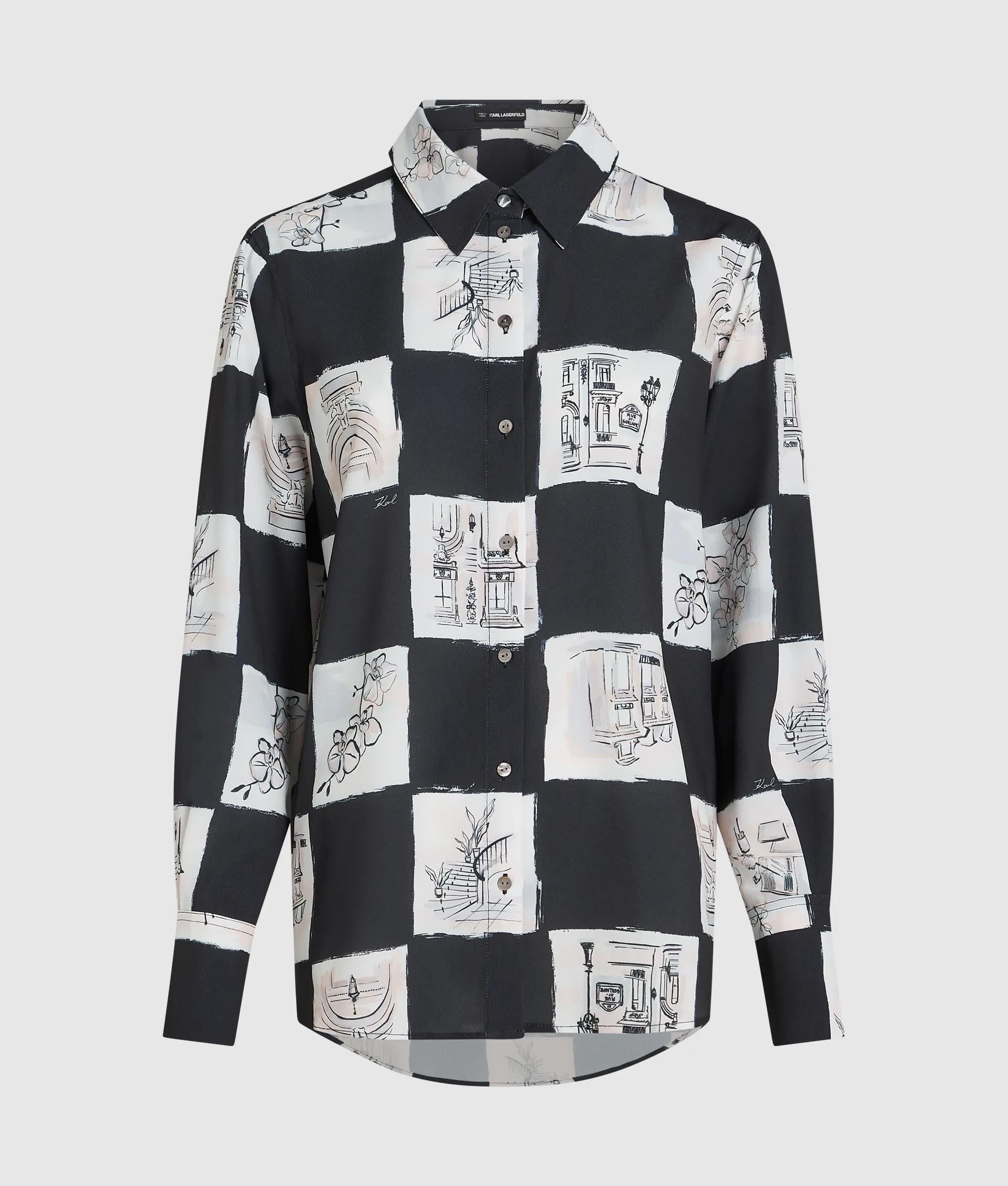 Vloeiend bedrukt shirt