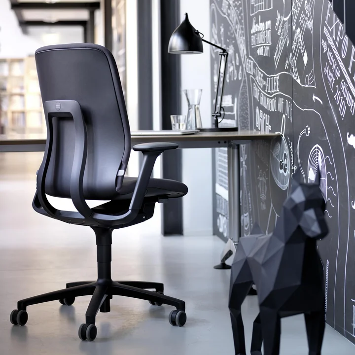 Wilkhahn - AT 187/7 Homeoffice Bürodrehstuhl mit Sitztiefenverlängerung, schwarz (Teppichboden)