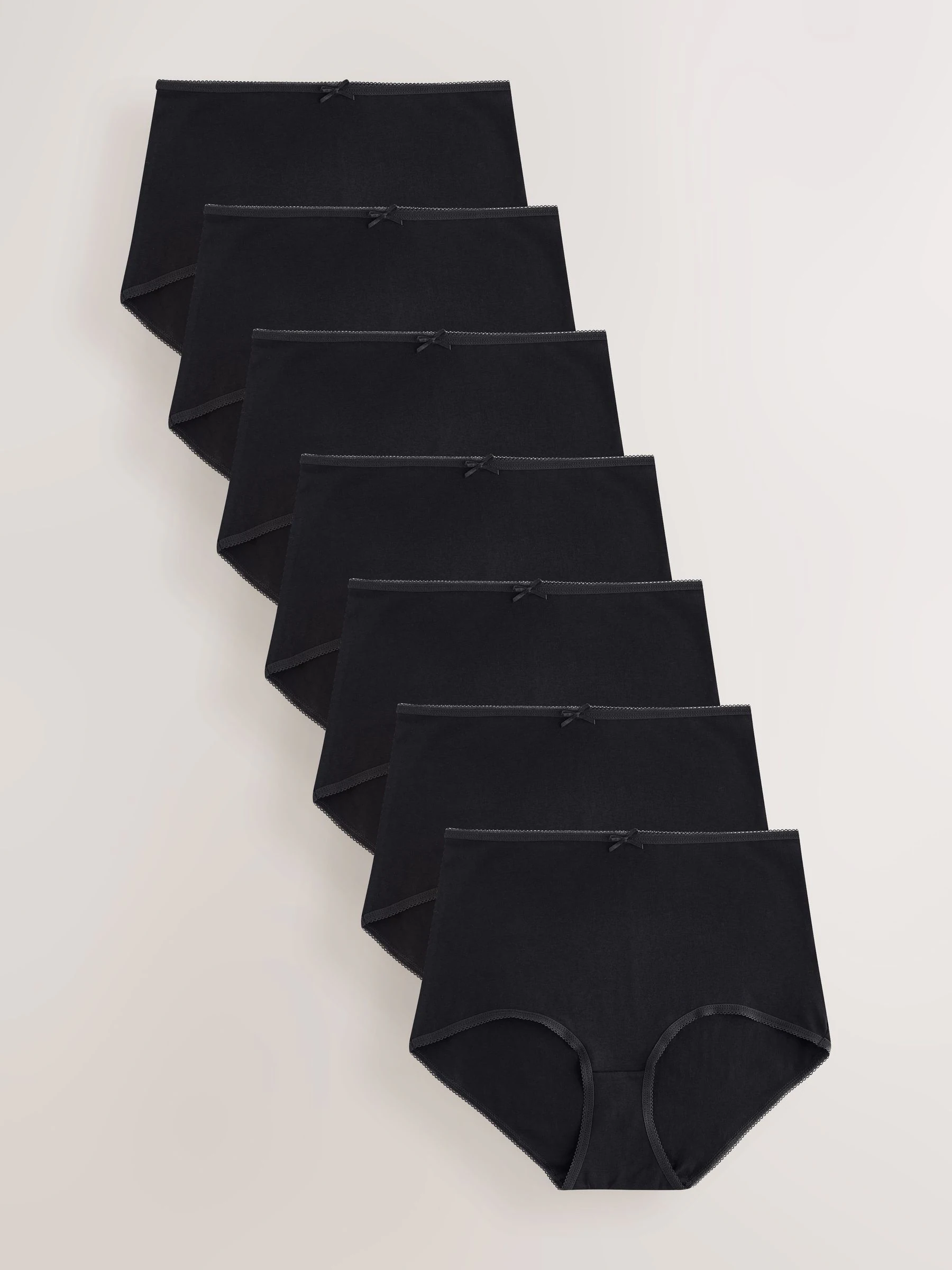 Zwart - Set van 7 slips met hoog katoengehalte