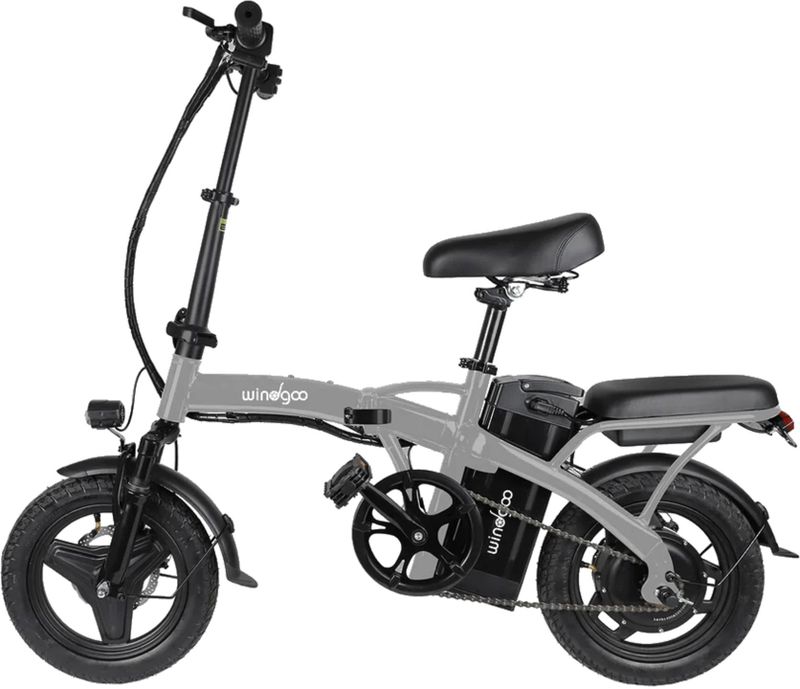 Windgoo B22 - Elektrische Fatbike-Vouwfiets - Lichtgrijs - 14 inch - 120 kg Draagvermogen - Accu 42V (6Ah) - 250W Motor - Dubbele Schijfremmen