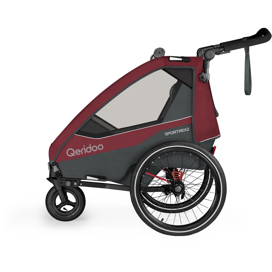 Qeridoo® Kinderfahrradanhänger Sportrex 2 Limited Edition Cayenne Red Kollektion 2023