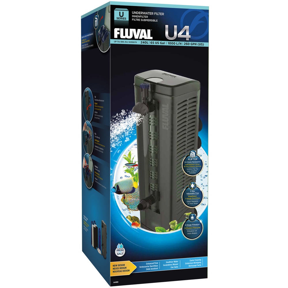 Fluval U4 Binnenfilter | Uitstekende 3-traps filtratie