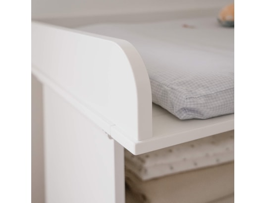 TERRE DE NUIT - Meuble à langer Commode à langer 2 tiroirs 2 niches blanc tiroirs niches