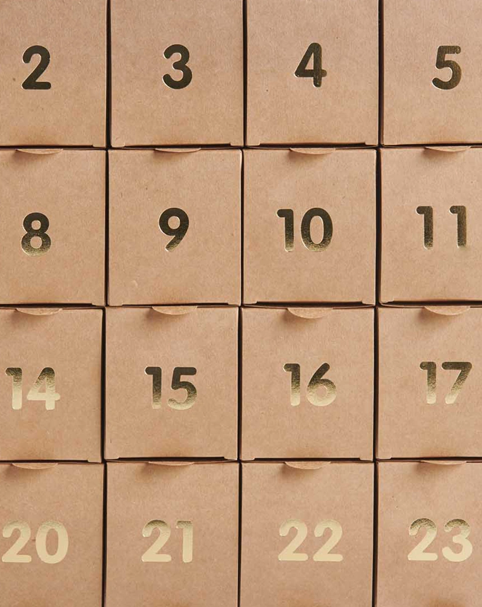 Bastelset ADVENTSKALENDER in natur/gold