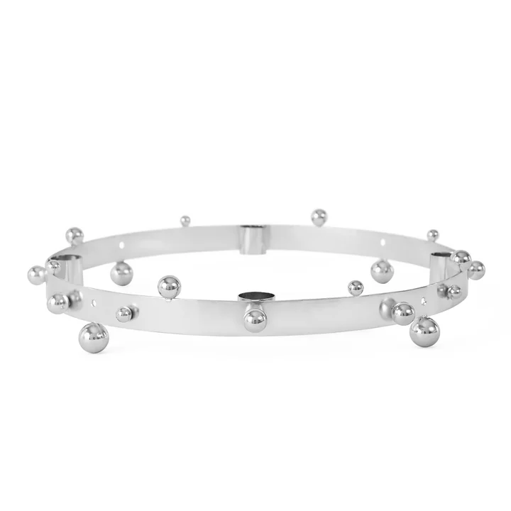 OYOY - Adventskerzenhalter Pearl, Ø 33 x H 5,5 cm, silber