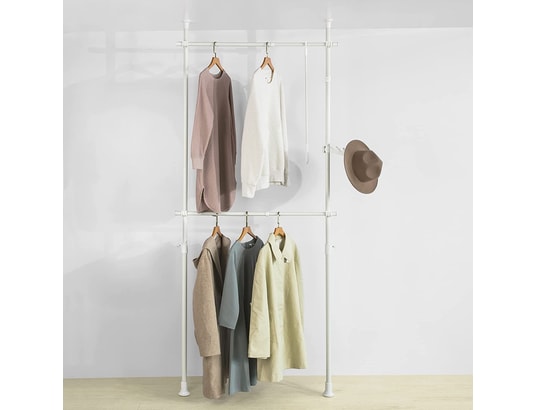 SOBUY - Penderie Frg109-w télescopique garde-robe système herkule, 2 barres p...